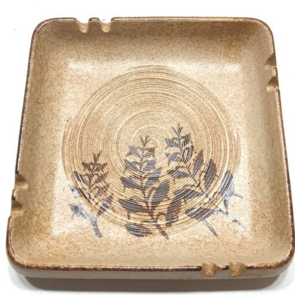 Treasure Craft Pottery Craft Ashtray Stoneware Made In USA Trinkets Paintbrushes